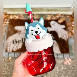 Starbucks Christmas Husky Glass Cold Cup 20oz (600ml)
